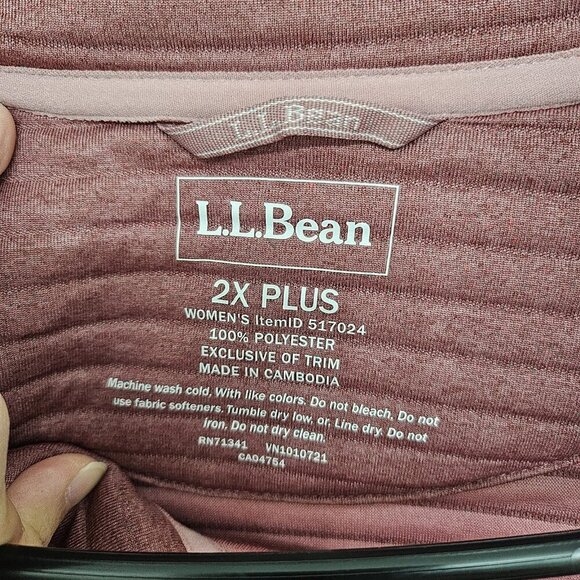 LL BEAN Women’s L Airlight Knit Asymmetrical Quarter-Zip Tunic Pullover XL - Picture 6 of 12